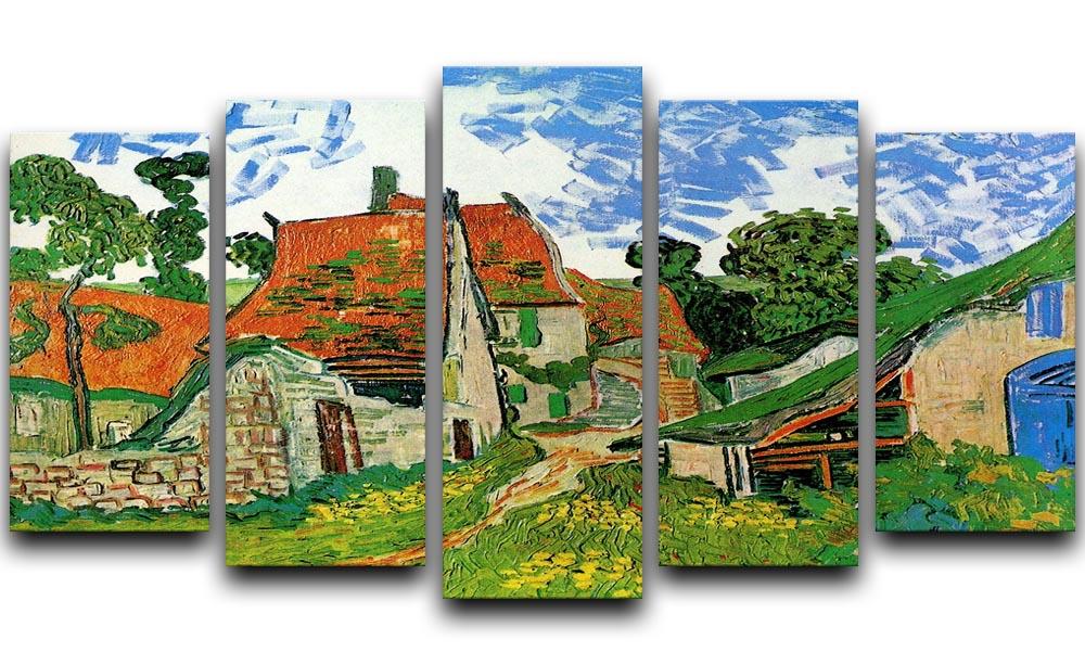 Village Street in Auvers by Van Gogh 5 Split Panel Canvas  - Canvas Art Rocks - 1