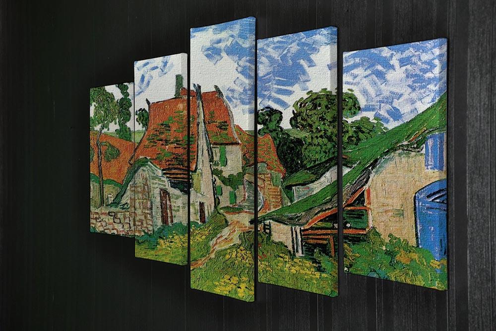 Village Street in Auvers by Van Gogh 5 Split Panel Canvas - Canvas Art Rocks - 2