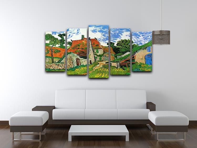 Village Street in Auvers by Van Gogh 5 Split Panel Canvas - Canvas Art Rocks - 3