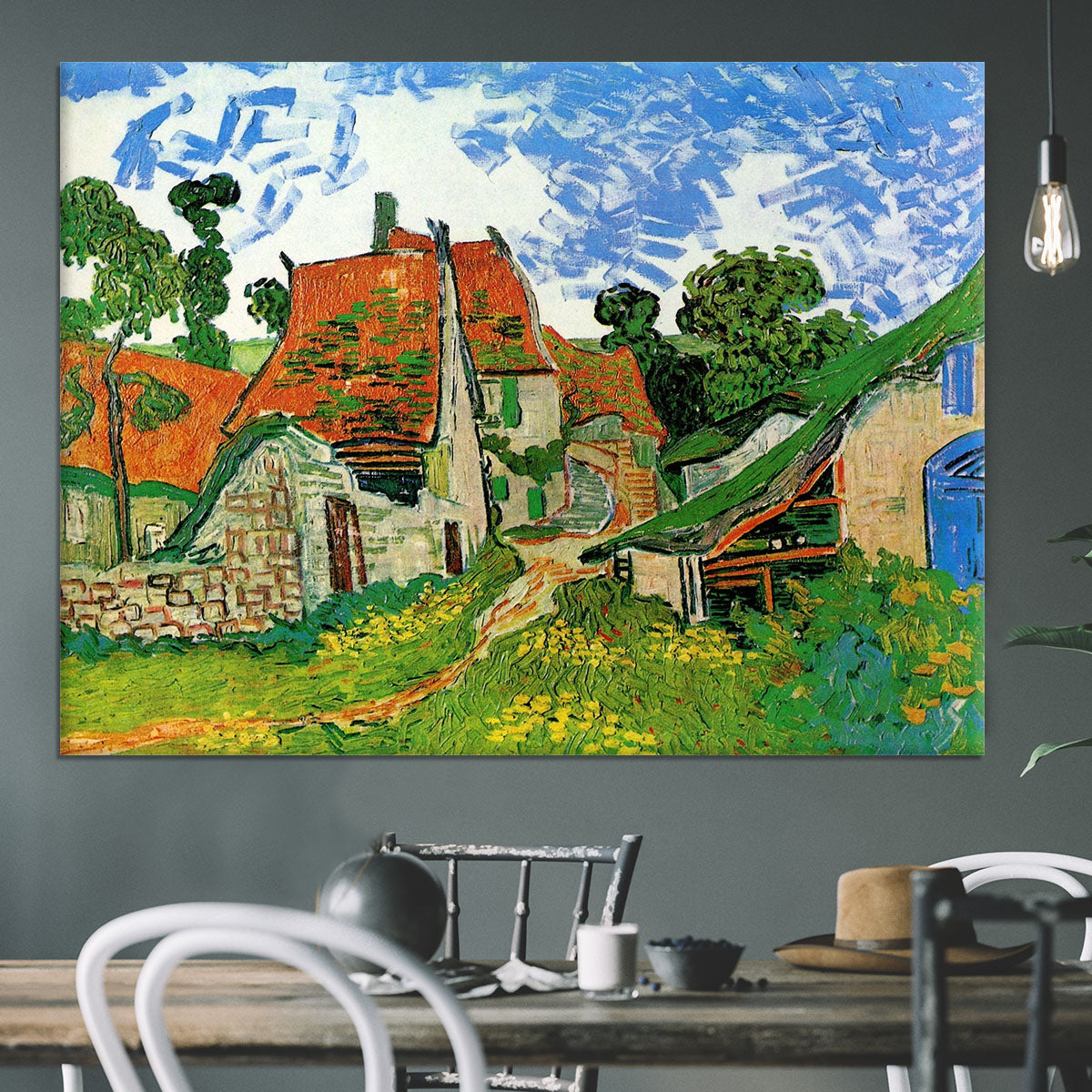 Village Street in Auvers by Van Gogh Canvas Print or Poster - Canvas Art Rocks - 3