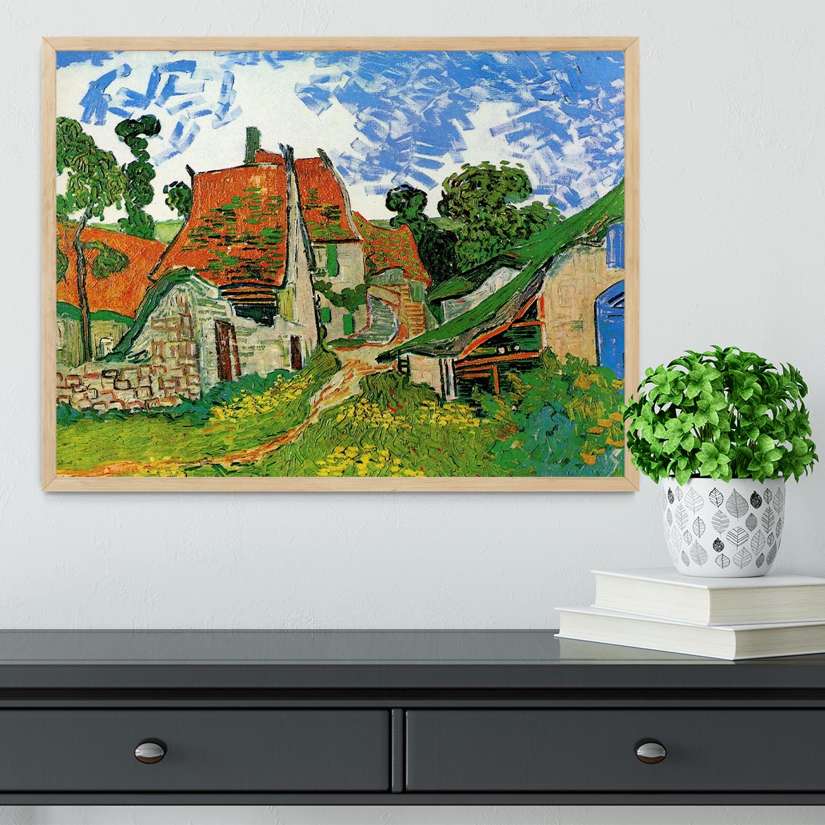 Village Street in Auvers by Van Gogh Framed Print - Canvas Art Rocks - 4