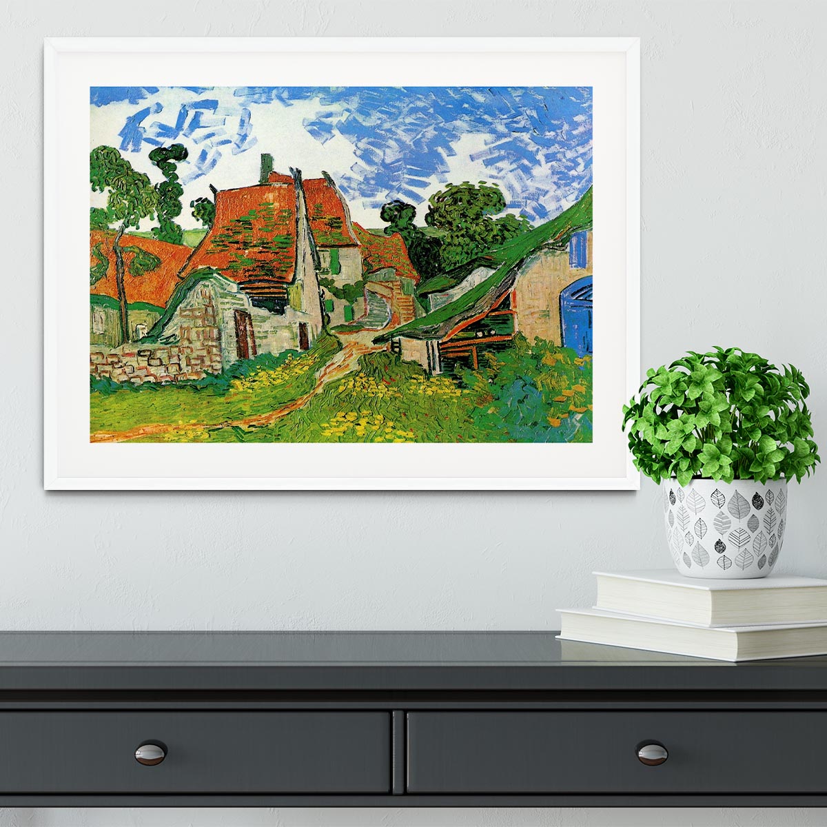 Village Street in Auvers by Van Gogh Framed Print - Canvas Art Rocks - 5