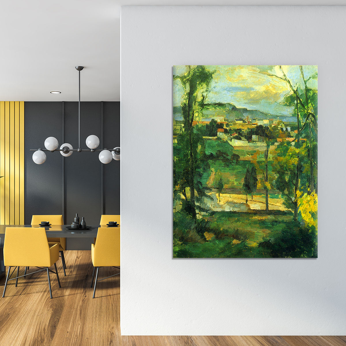 Village behind the trees Ile de France by Cezanne Canvas Print or Poster - Canvas Art Rocks - 4