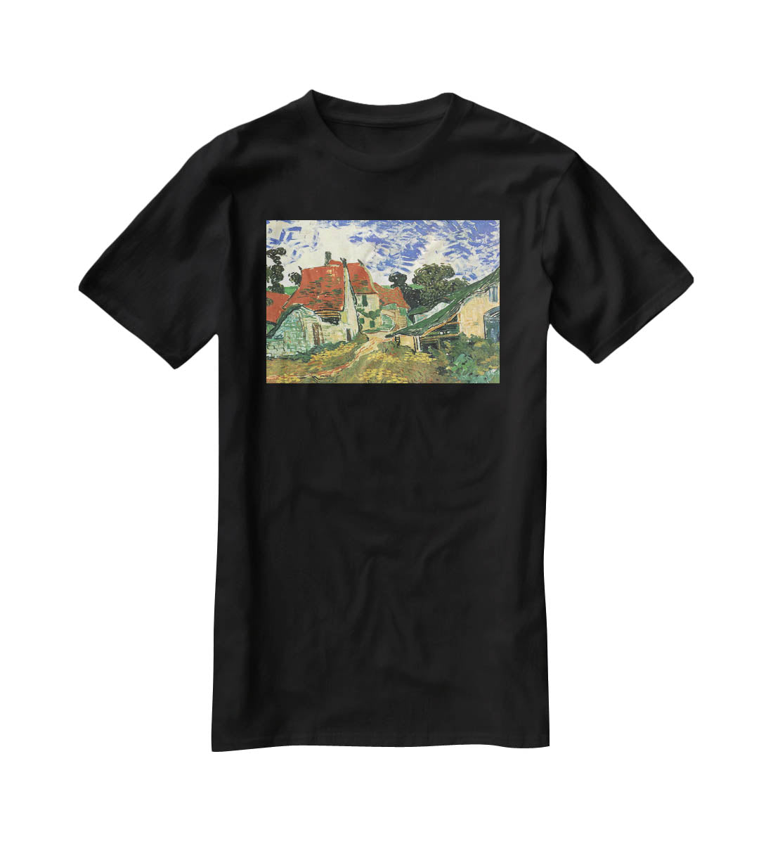 Villages Street in Auvers by Van Gogh T-Shirt - Canvas Art Rocks - 1