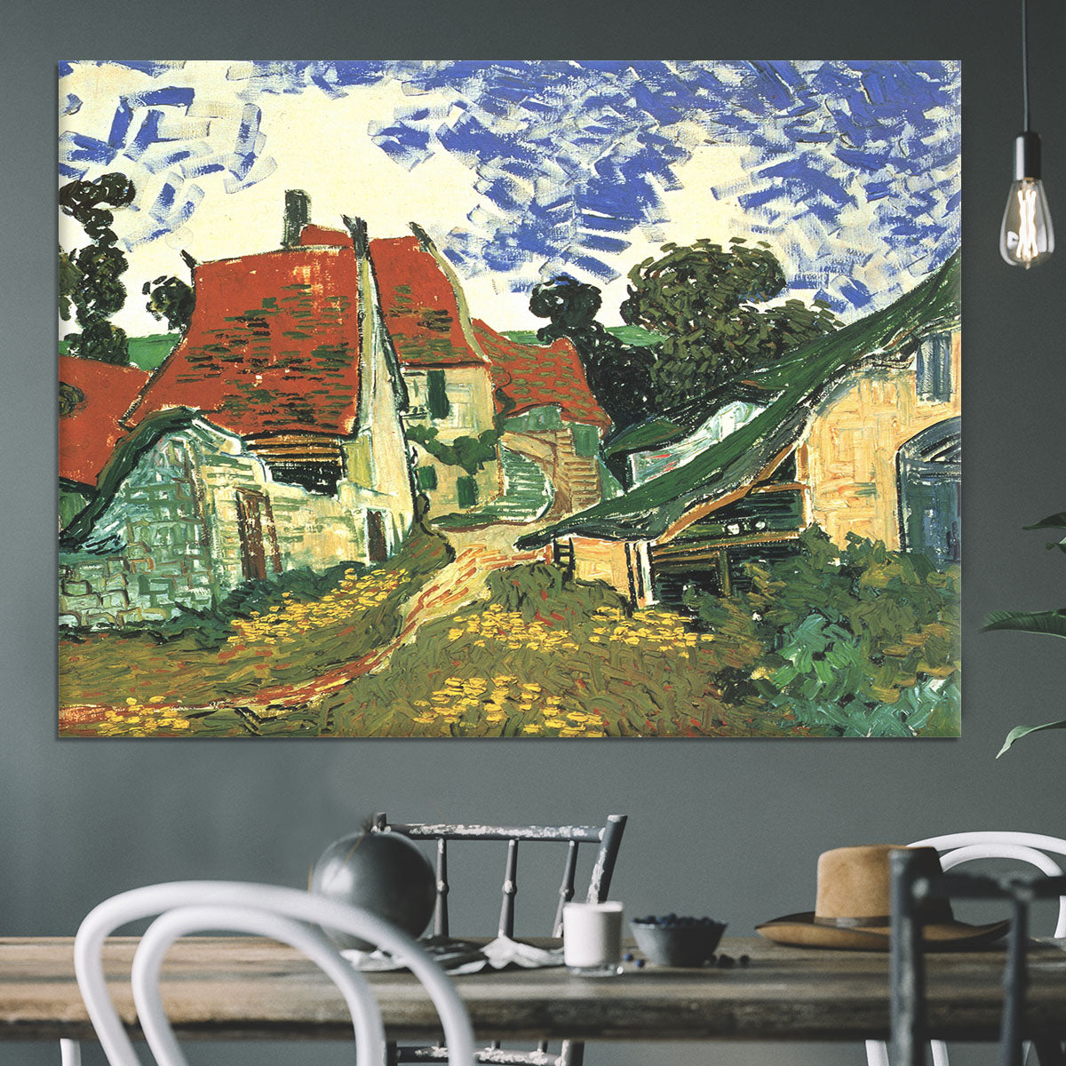 Villages Street in Auvers by Van Gogh Canvas Print or Poster - Canvas Art Rocks - 3