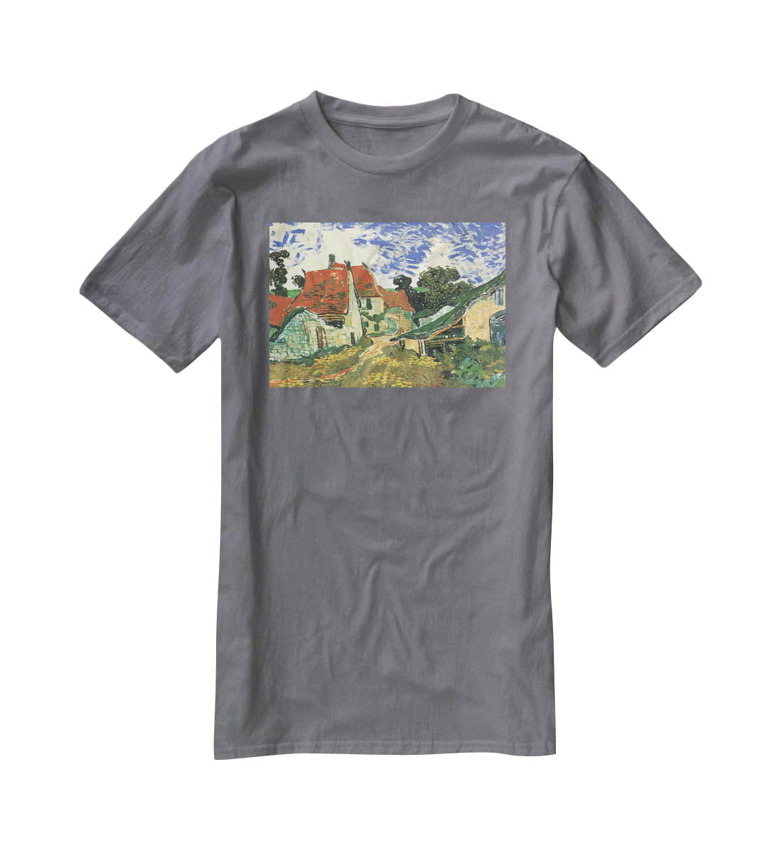 Villages Street in Auvers by Van Gogh T-Shirt - Canvas Art Rocks - 3