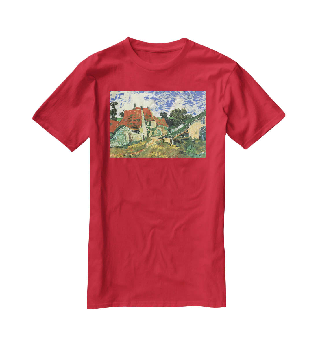 Villages Street in Auvers by Van Gogh T-Shirt - Canvas Art Rocks - 4
