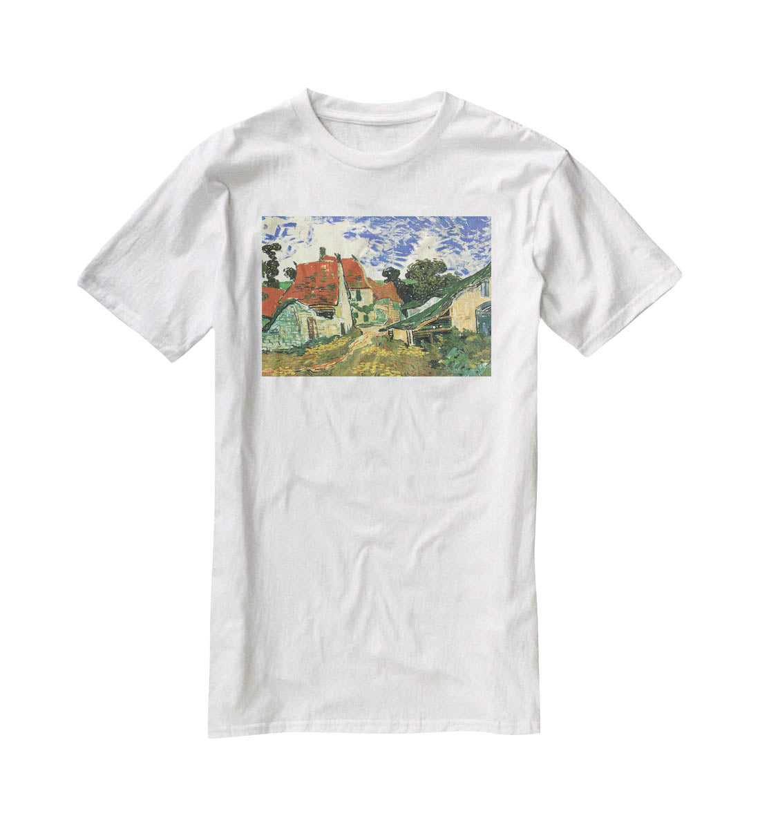 Villages Street in Auvers by Van Gogh T-Shirt - Canvas Art Rocks - 5