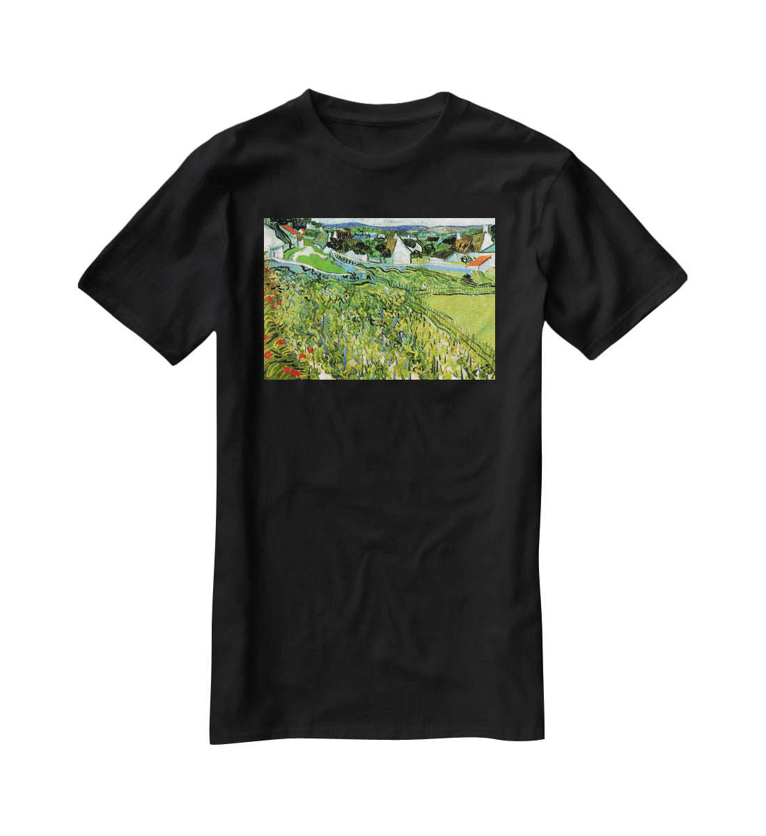 Vineyards with a View of Auvers by Van Gogh T-Shirt - Canvas Art Rocks - 1