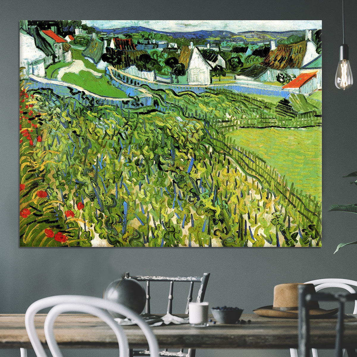 Vineyards with a View of Auvers by Van Gogh Canvas Print or Poster - Canvas Art Rocks - 3