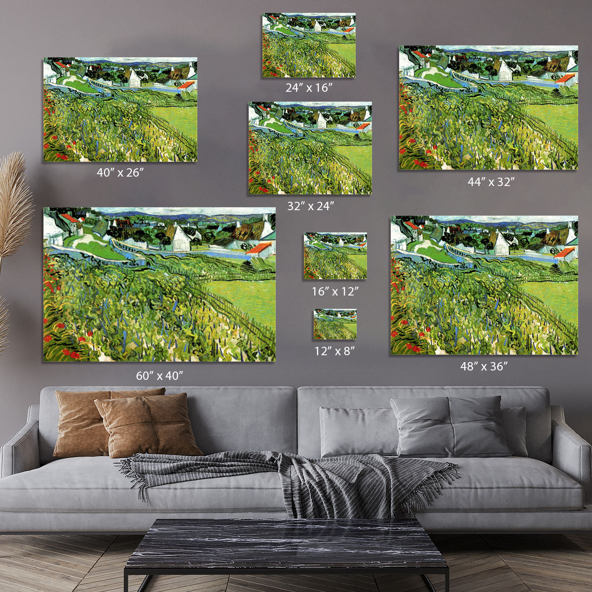 Vineyards with a View of Auvers by Van Gogh Canvas Print or Poster - Canvas Art Rocks - 7