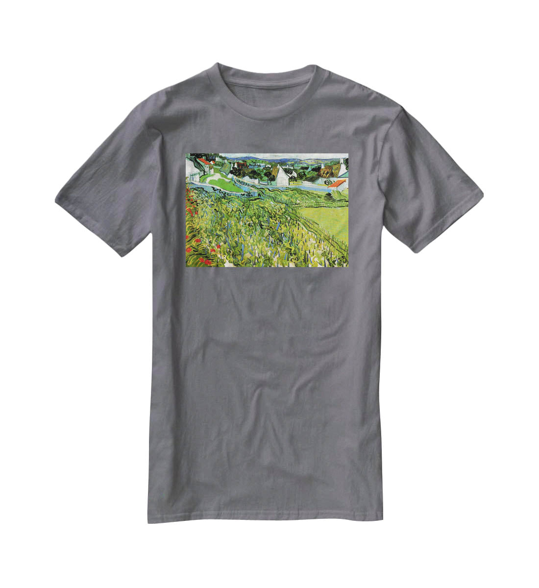 Vineyards with a View of Auvers by Van Gogh T-Shirt - Canvas Art Rocks - 3