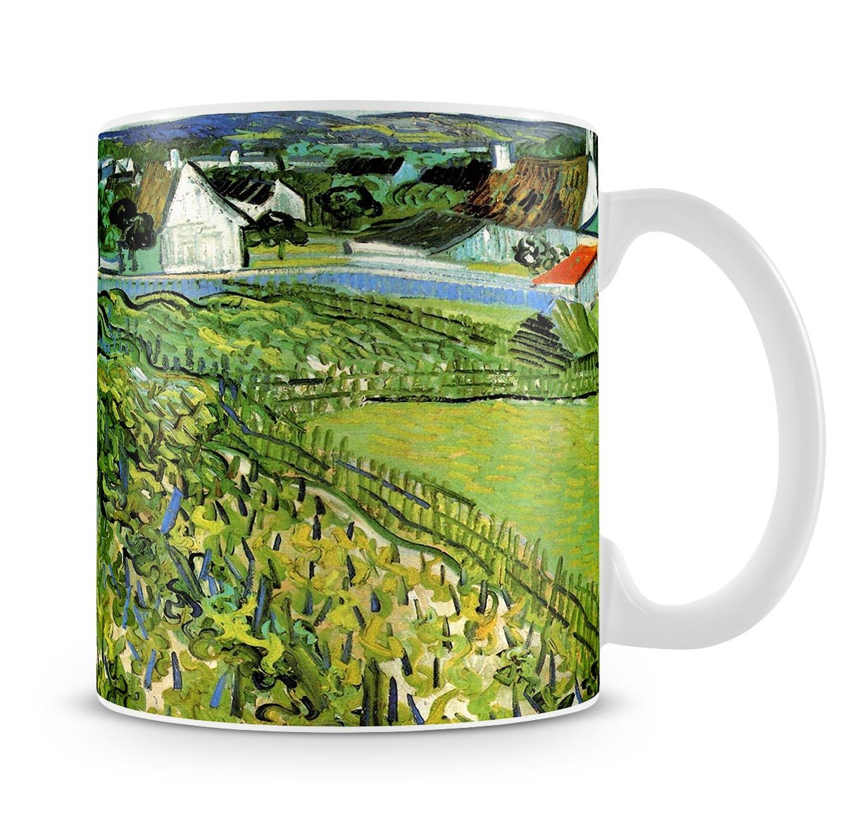 Vineyards with a View of Auvers by Van Gogh Mug - Canvas Art Rocks - 4