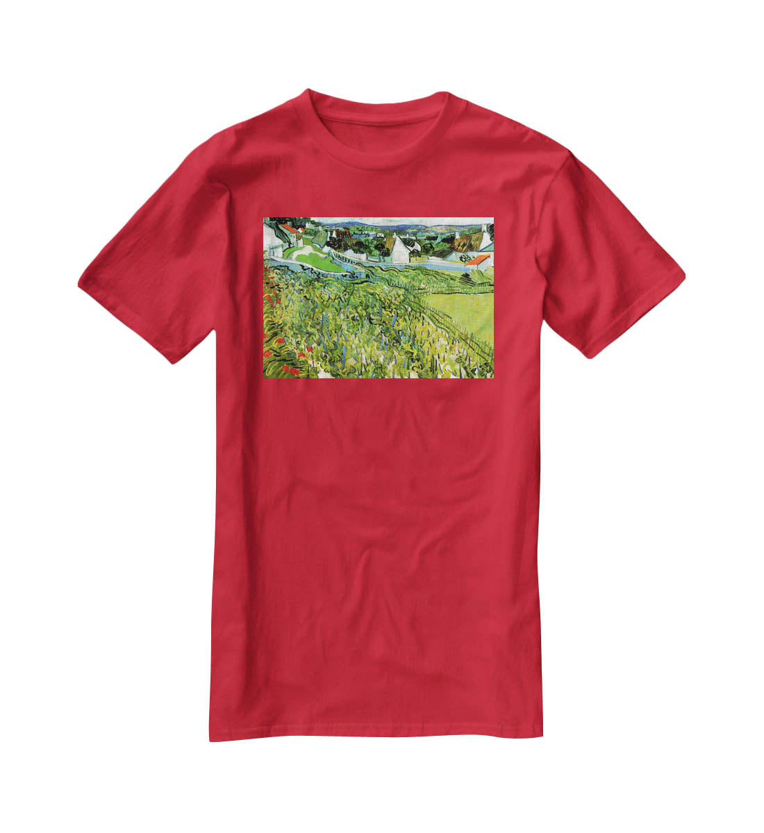 Vineyards with a View of Auvers by Van Gogh T-Shirt - Canvas Art Rocks - 4