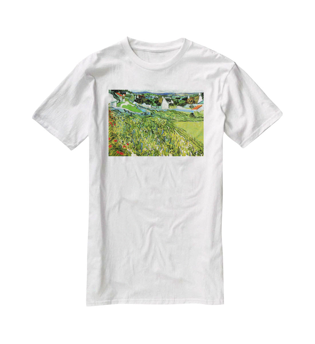 Vineyards with a View of Auvers by Van Gogh T-Shirt - Canvas Art Rocks - 5