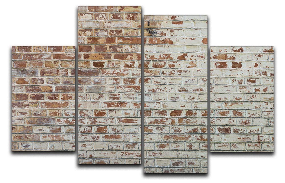 Vintage dirty brick wall 4 Split Panel Canvas - Canvas Art Rocks - 1