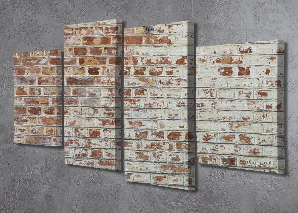 Vintage dirty brick wall 4 Split Panel Canvas - Canvas Art Rocks - 2