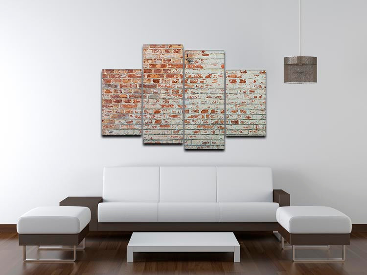 Vintage dirty brick wall 4 Split Panel Canvas - Canvas Art Rocks - 3