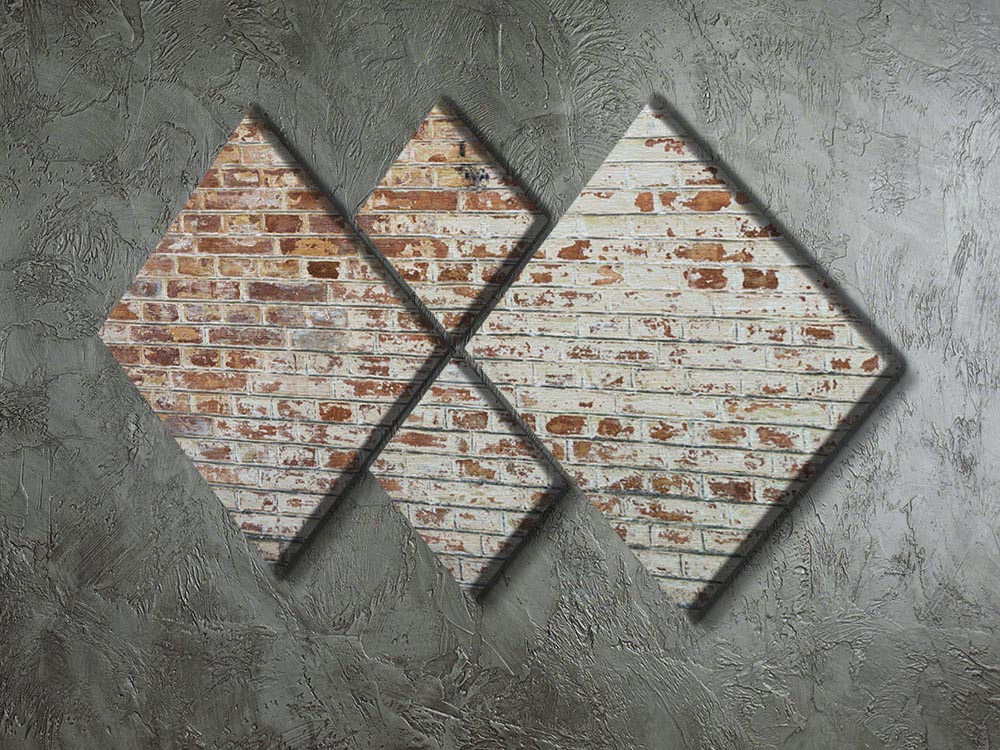 Vintage dirty brick wall 4 Square Multi Panel Canvas - Canvas Art Rocks - 2