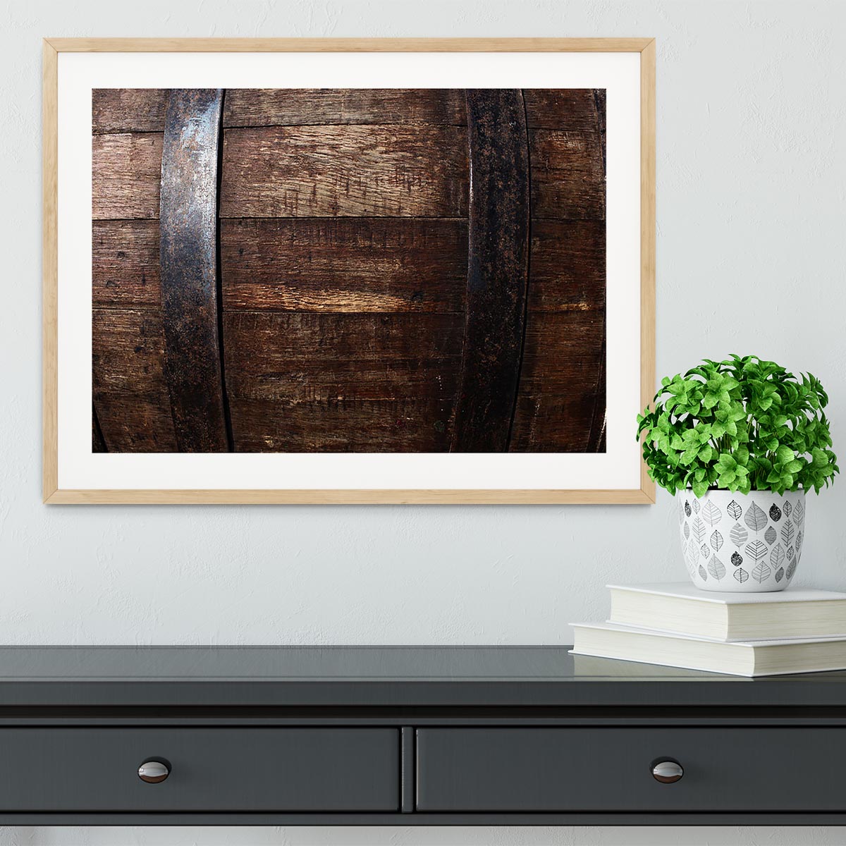 Vintage texture of oak barrel Framed Print - Canvas Art Rocks - 3