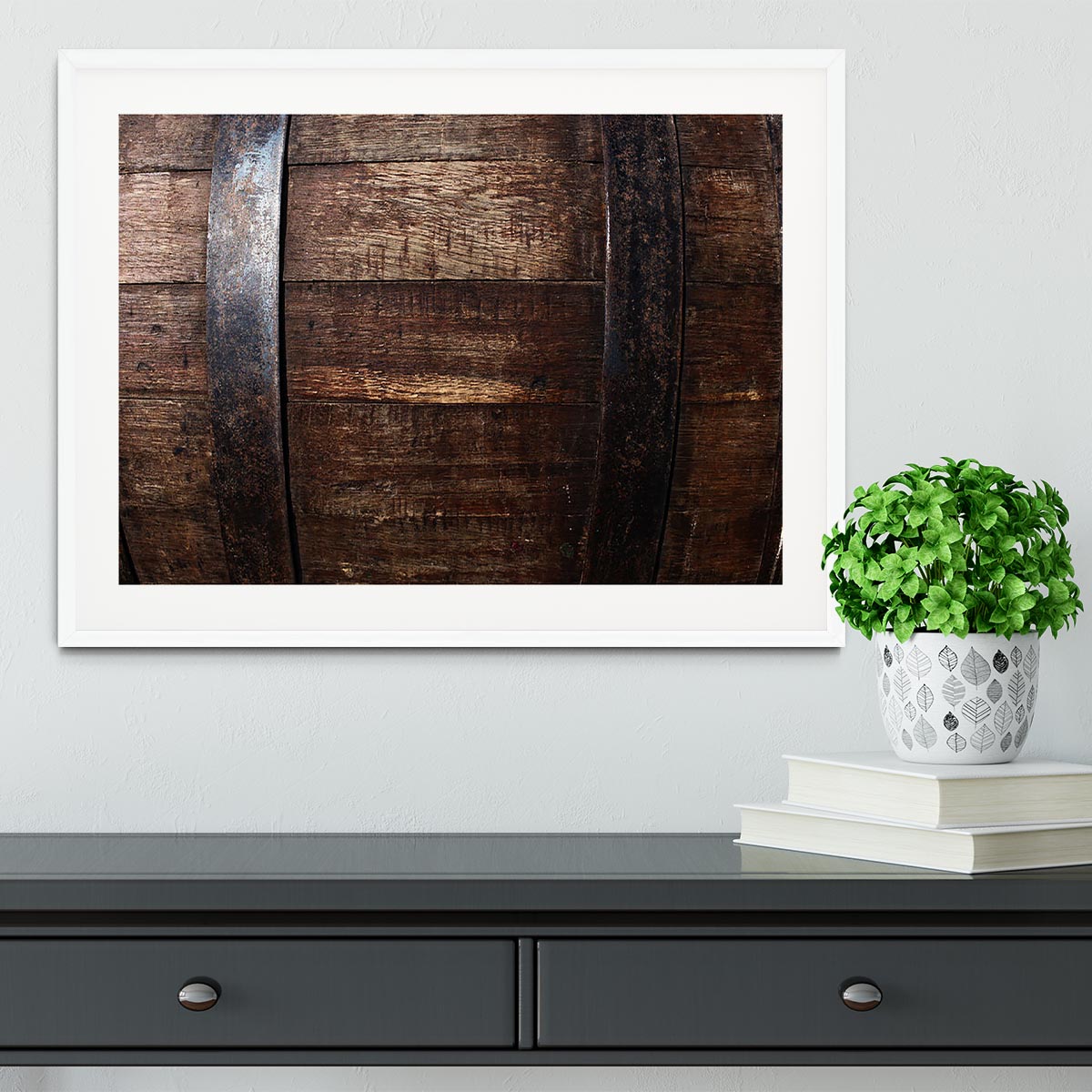 Vintage texture of oak barrel Framed Print - Canvas Art Rocks - 5