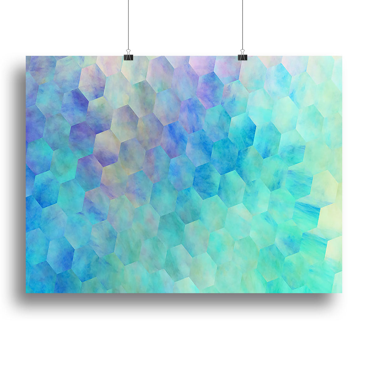 Violet and Blue Hexagons Canvas Print or Poster - Canvas Art Rocks - 2