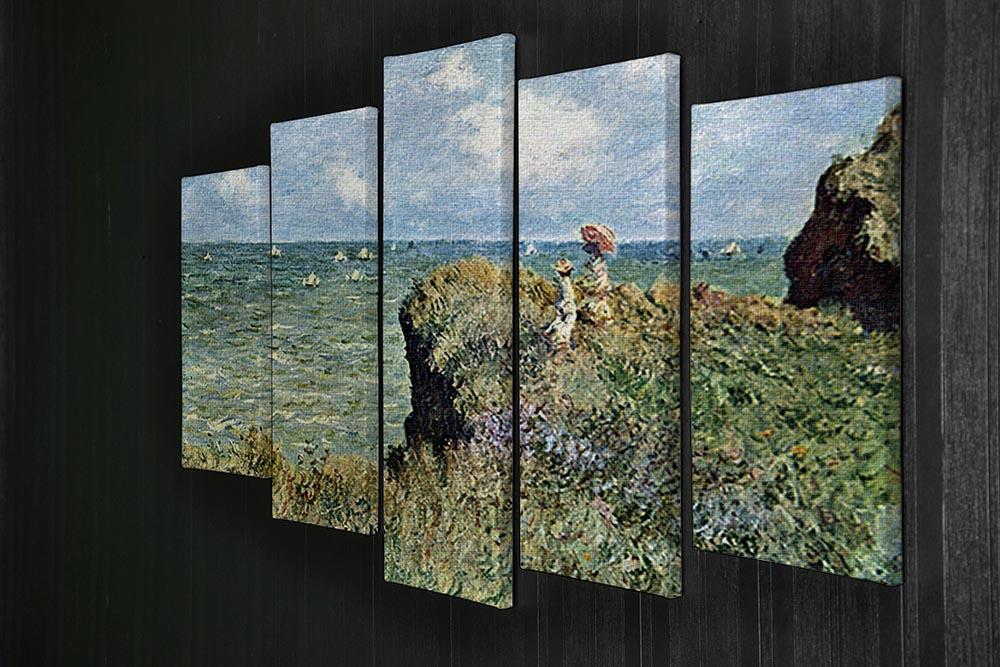 Walk on the cliffs by Monet 5 Split Panel Canvas - Canvas Art Rocks - 2