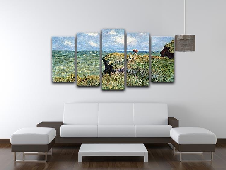 Walk on the cliffs by Monet 5 Split Panel Canvas - Canvas Art Rocks - 3