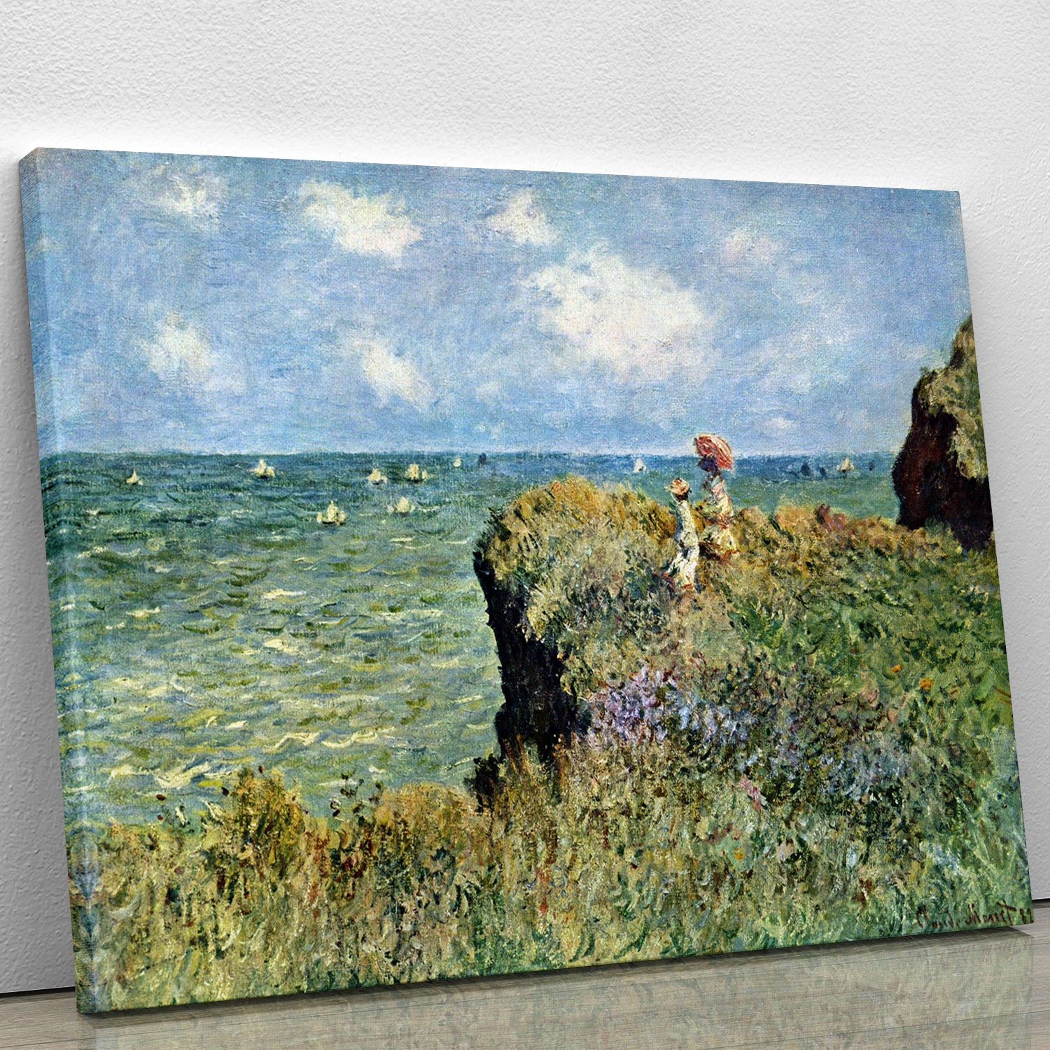 Walk on the cliffs by Monet Canvas Print or Poster - Canvas Art Rocks - 1
