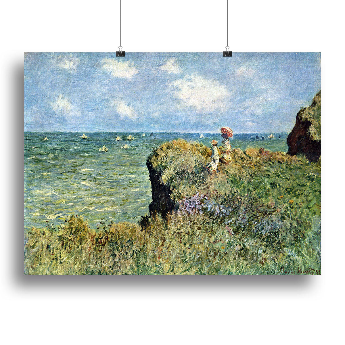 Walk on the cliffs by Monet Canvas Print or Poster - Canvas Art Rocks - 2