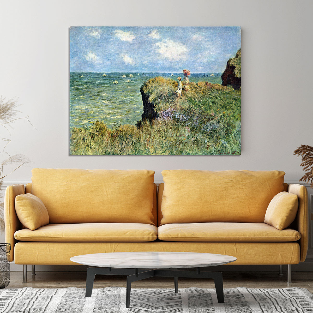 Walk on the cliffs by Monet Canvas Print or Poster - Canvas Art Rocks - 4
