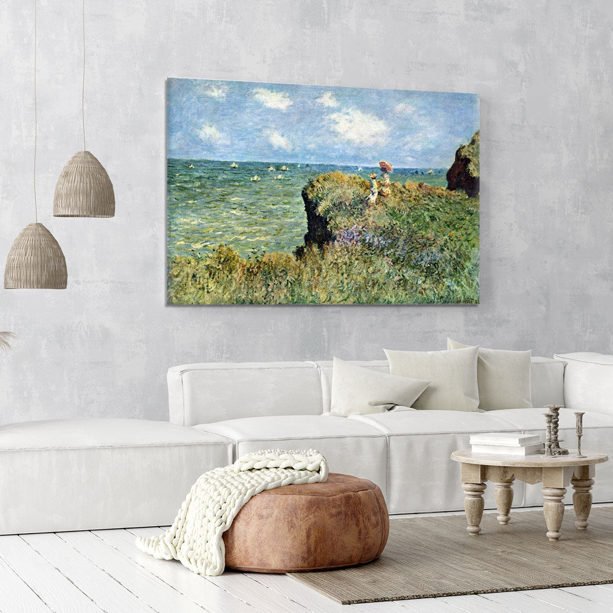 Walk on the cliffs by Monet Canvas Print or Poster - Canvas Art Rocks - 6