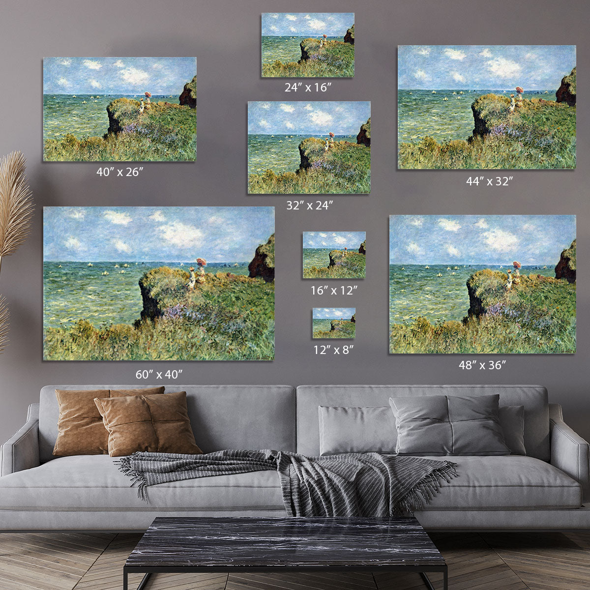 Walk on the cliffs by Monet Canvas Print or Poster - Canvas Art Rocks - 7