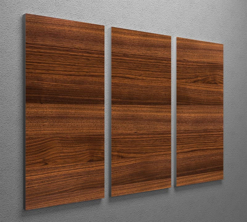 Walnut wood decorative 3 Split Panel Canvas Print - Canvas Art Rocks - 2