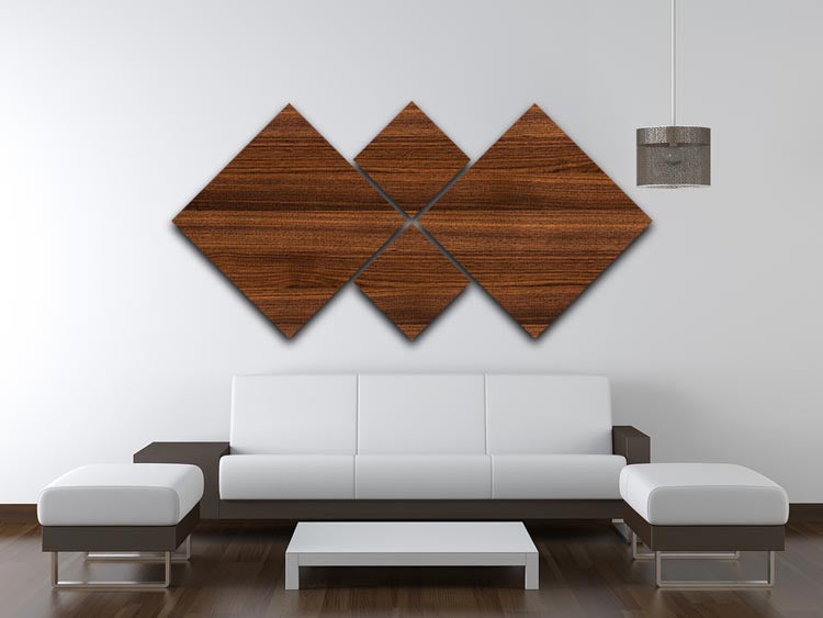 Walnut wood decorative 4 Square Multi Panel Canvas - Canvas Art Rocks - 3