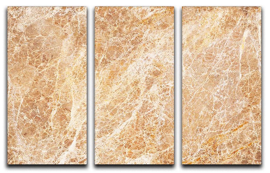 Warm colored natural marble 3 Split Panel Canvas Print - Canvas Art Rocks - 1