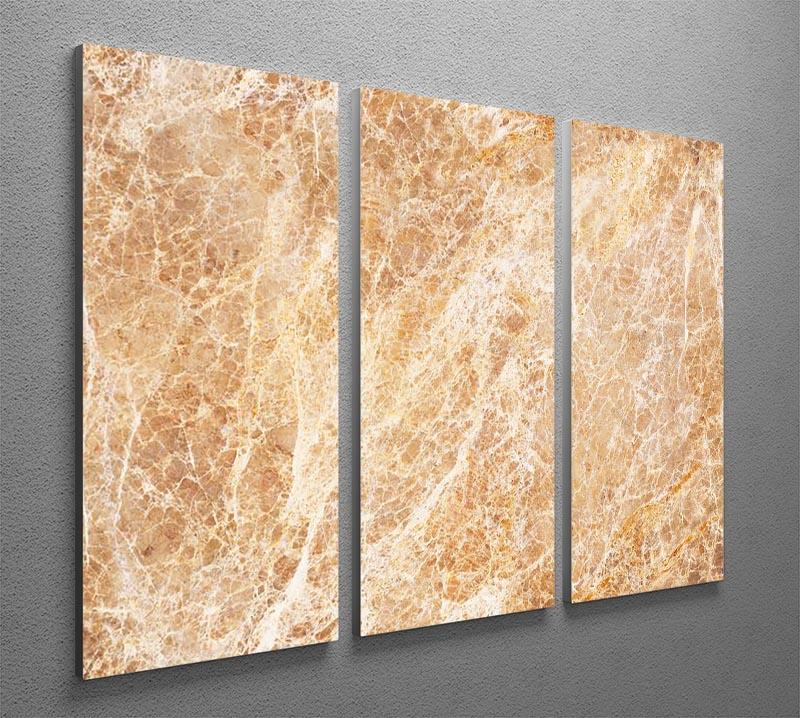 Warm colored natural marble 3 Split Panel Canvas Print - Canvas Art Rocks - 2