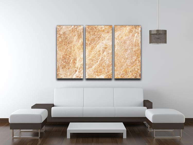 Warm colored natural marble 3 Split Panel Canvas Print - Canvas Art Rocks - 3