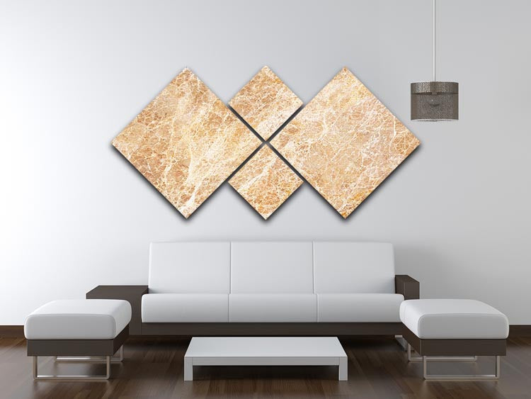 Warm colored natural marble 4 Square Multi Panel Canvas - Canvas Art Rocks - 3