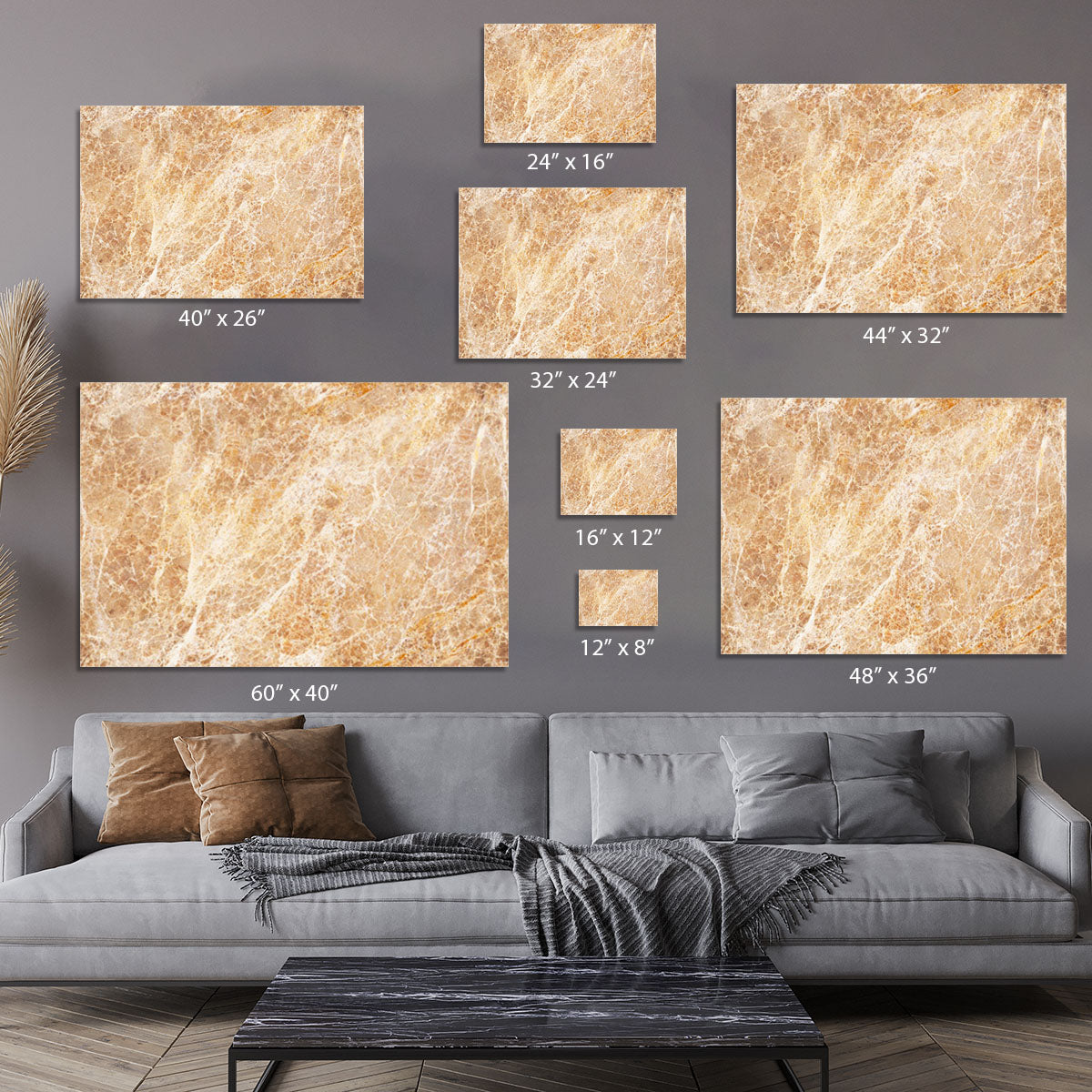 Warm colored natural marble Canvas Print or Poster - Canvas Art Rocks - 7