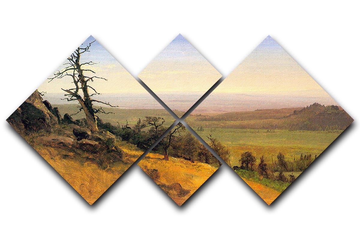 Wasatch Mountains Nebraska by Bierstadt 4 Square Multi Panel Canvas - Canvas Art Rocks - 1
