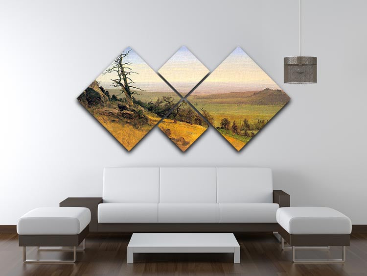Wasatch Mountains Nebraska by Bierstadt 4 Square Multi Panel Canvas - Canvas Art Rocks - 3