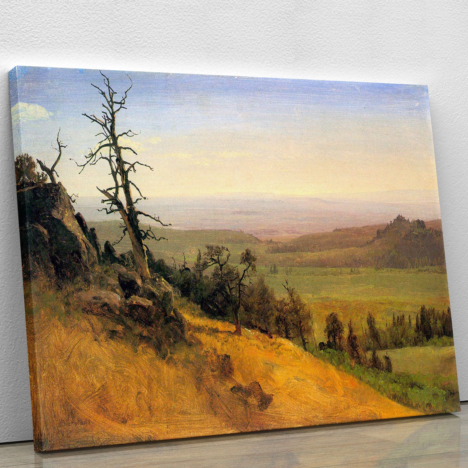 Wasatch Mountains Nebraska by Bierstadt Canvas Print or Poster - Canvas Art Rocks - 1