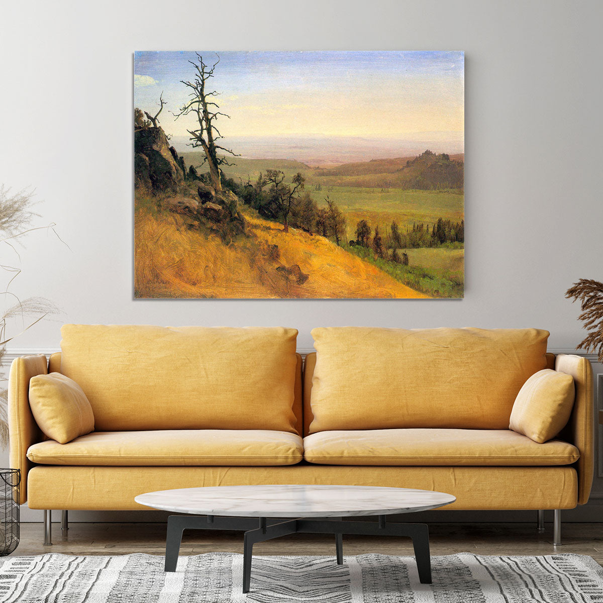 Wasatch Mountains Nebraska by Bierstadt Canvas Print or Poster - Canvas Art Rocks - 4