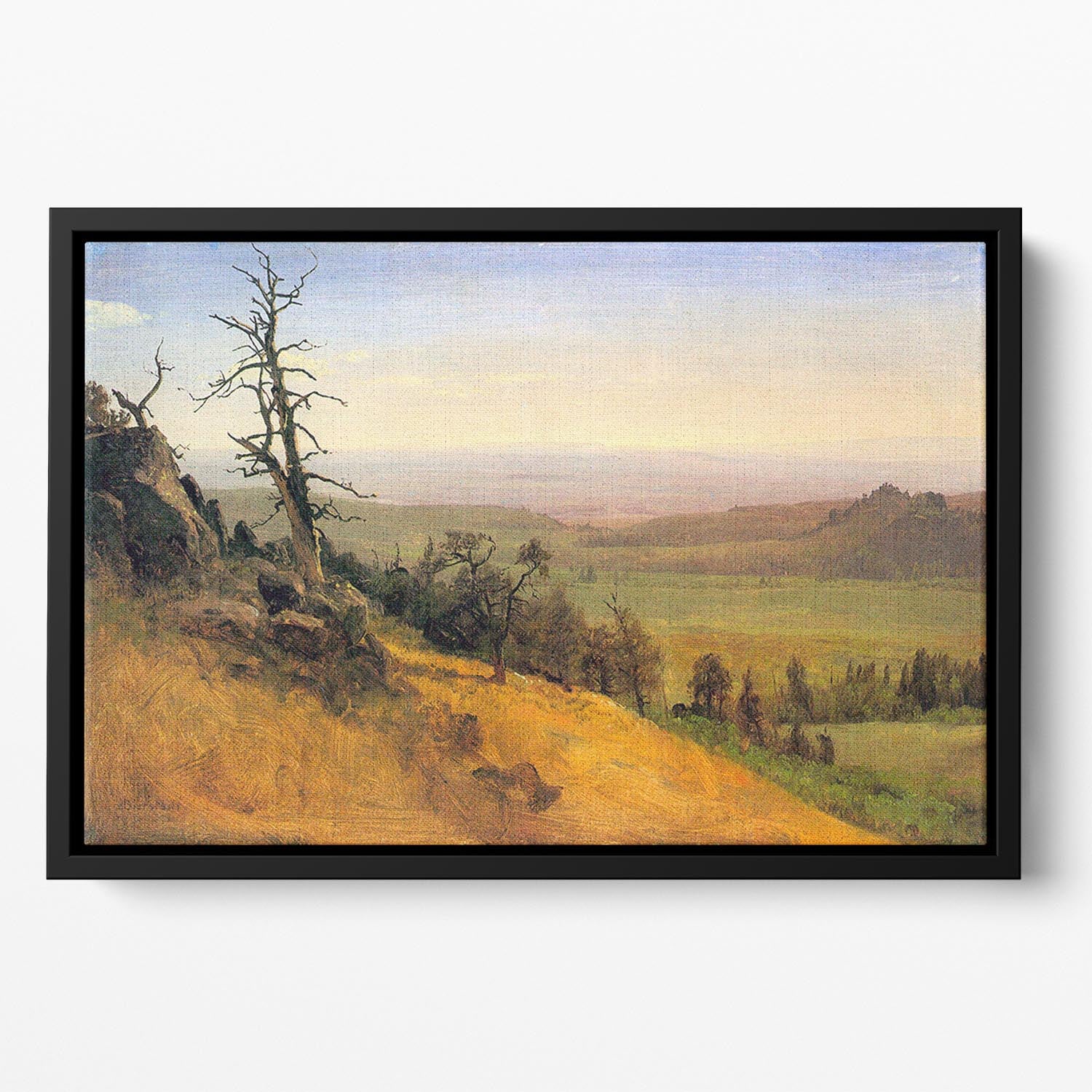 Wasatch Mountains Nebraska by Bierstadt Floating Framed Canvas - Canvas Art Rocks - 2