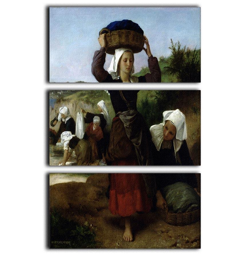 Washerwomen of Fouesnant By Bouguereau 3 Split Panel Canvas Print - Canvas Art Rocks - 1