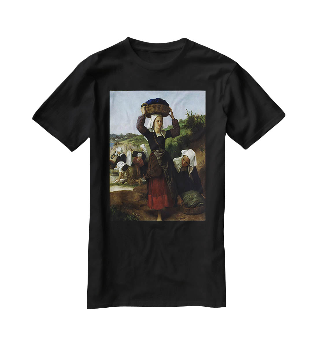 Washerwomen of Fouesnant By Bouguereau T-Shirt - Canvas Art Rocks - 1