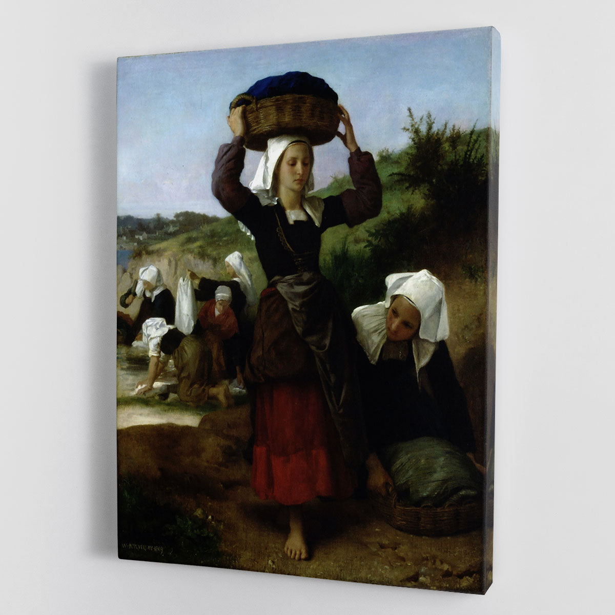 Washerwomen of Fouesnant By Bouguereau Canvas Print or Poster - Canvas Art Rocks - 1