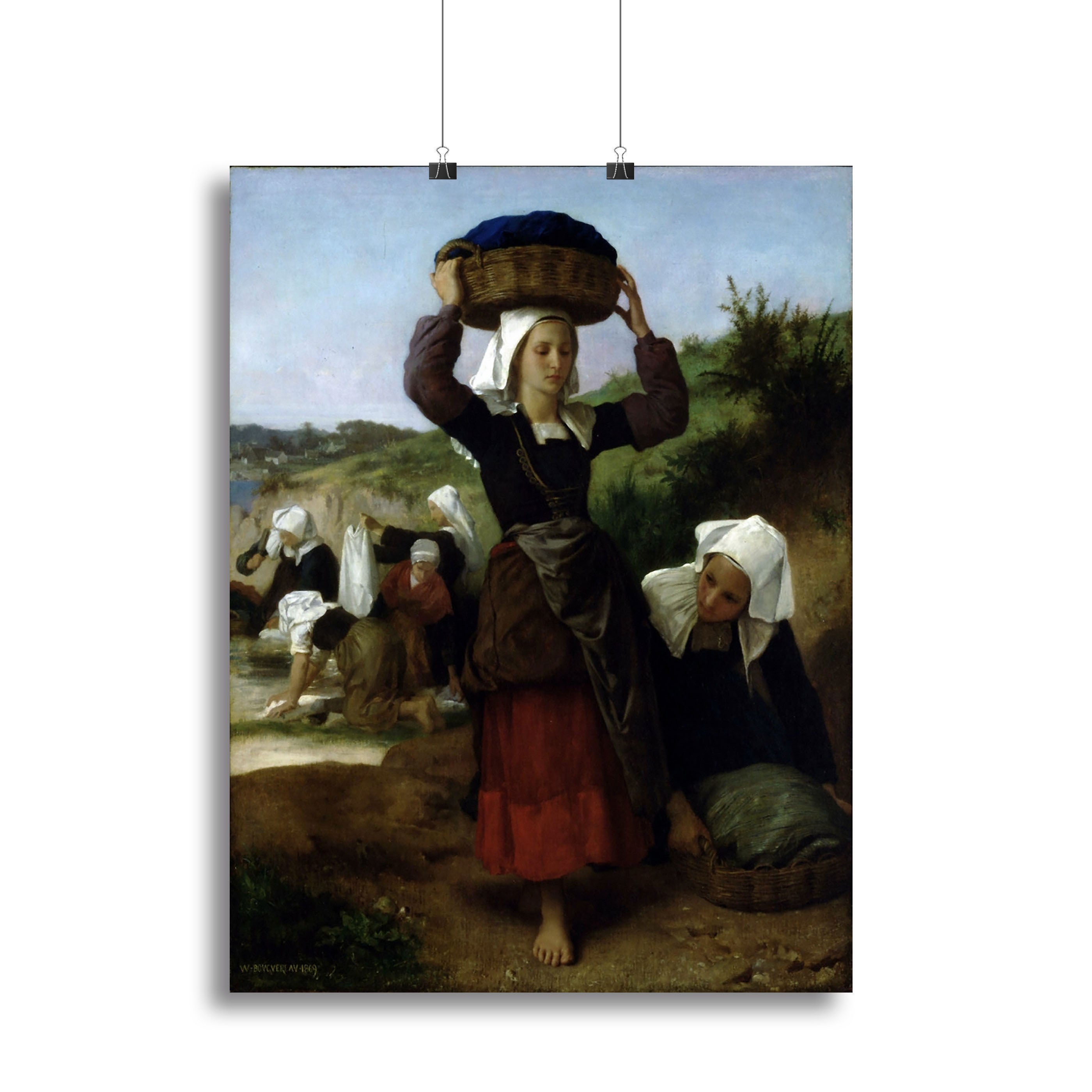 Washerwomen of Fouesnant By Bouguereau Canvas Print or Poster - Canvas Art Rocks - 2