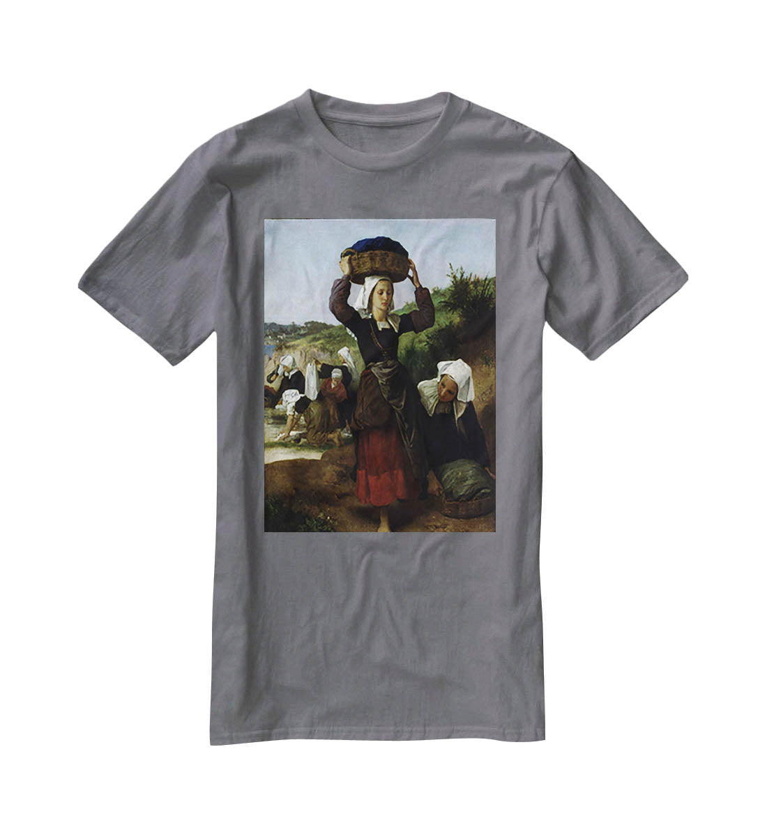 Washerwomen of Fouesnant By Bouguereau T-Shirt - Canvas Art Rocks - 3